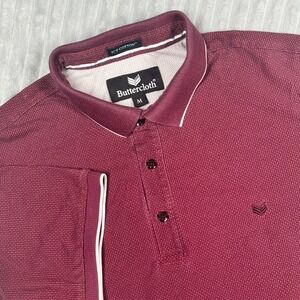 Buttercloth Icy Cotton Polo Shirt Men's M Preppy Stretch Casual Comfort Maroon